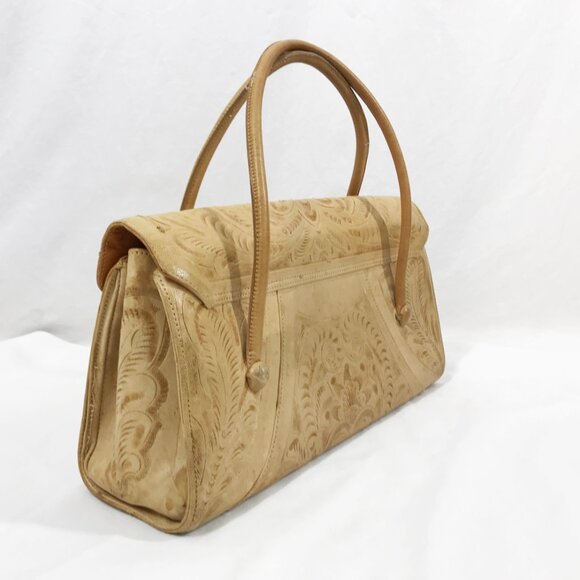 Vintage Purse Mexican Tooled Leather Western Handbag AS IS - Picture 3 of 8